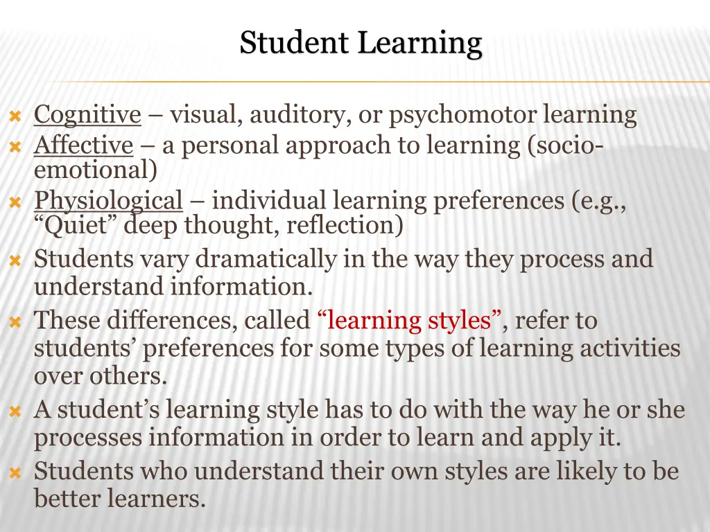 student learning