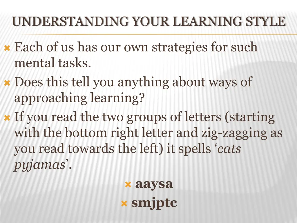 understanding your learning style 1