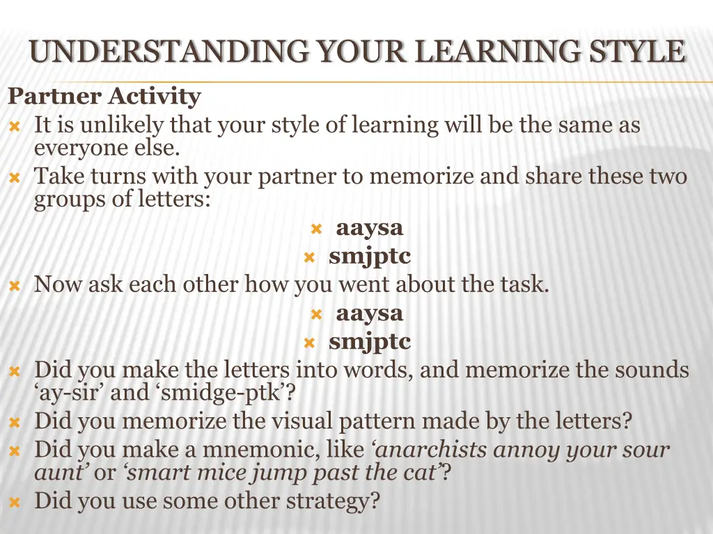 understanding your learning style