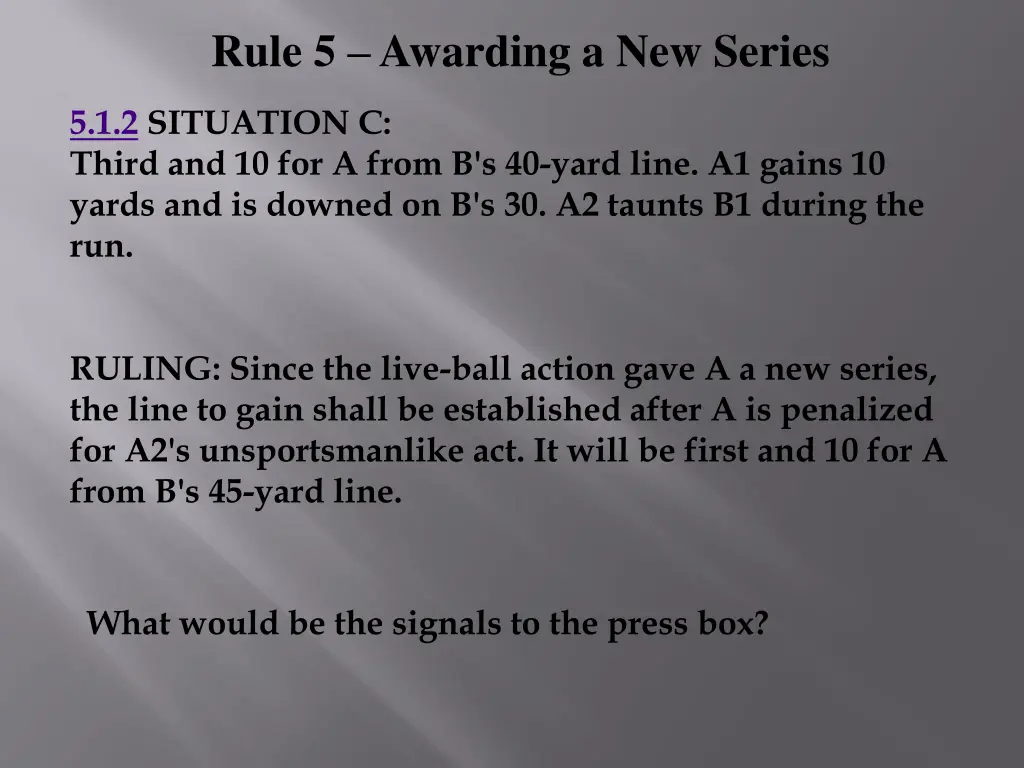 rule 5 awarding a new series 2