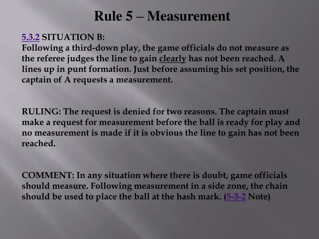rule 5 measurement