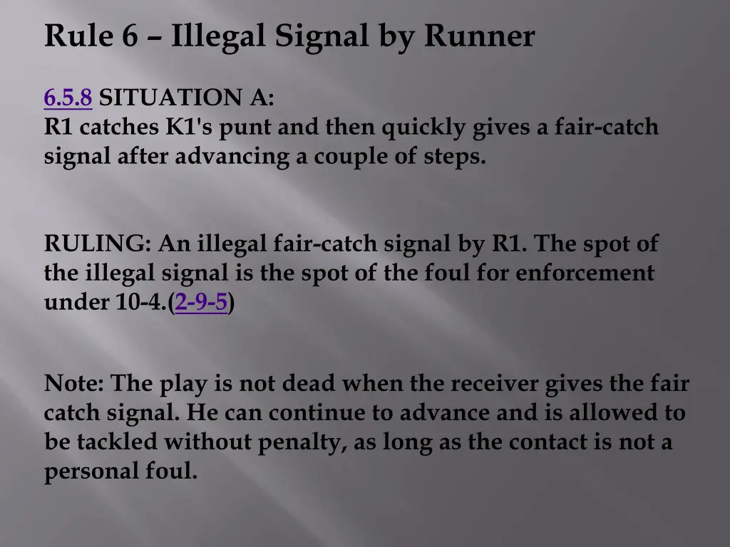 rule 6 illegal signal by runner