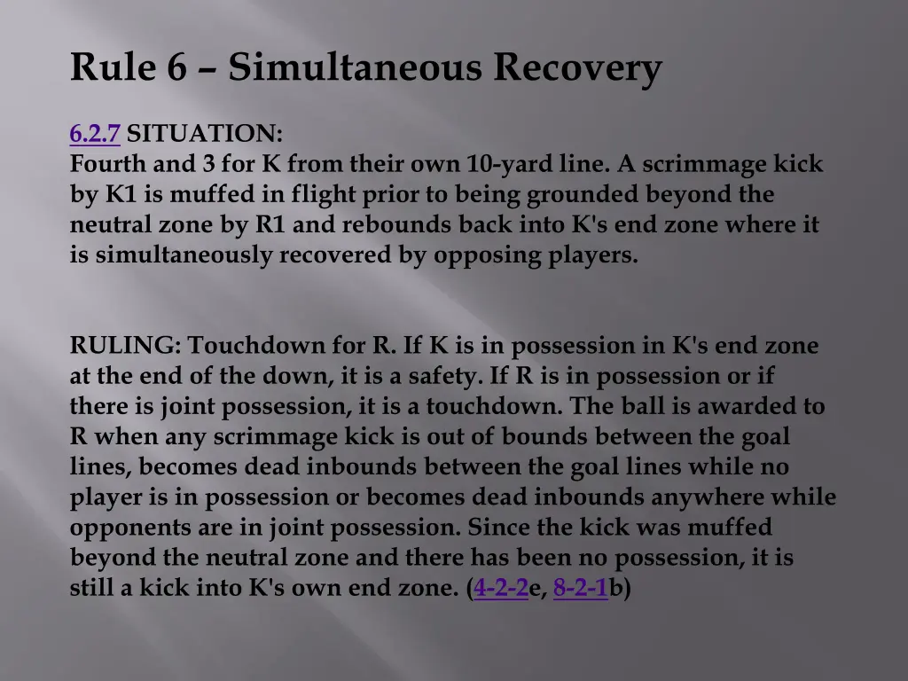 rule 6 simultaneous recovery
