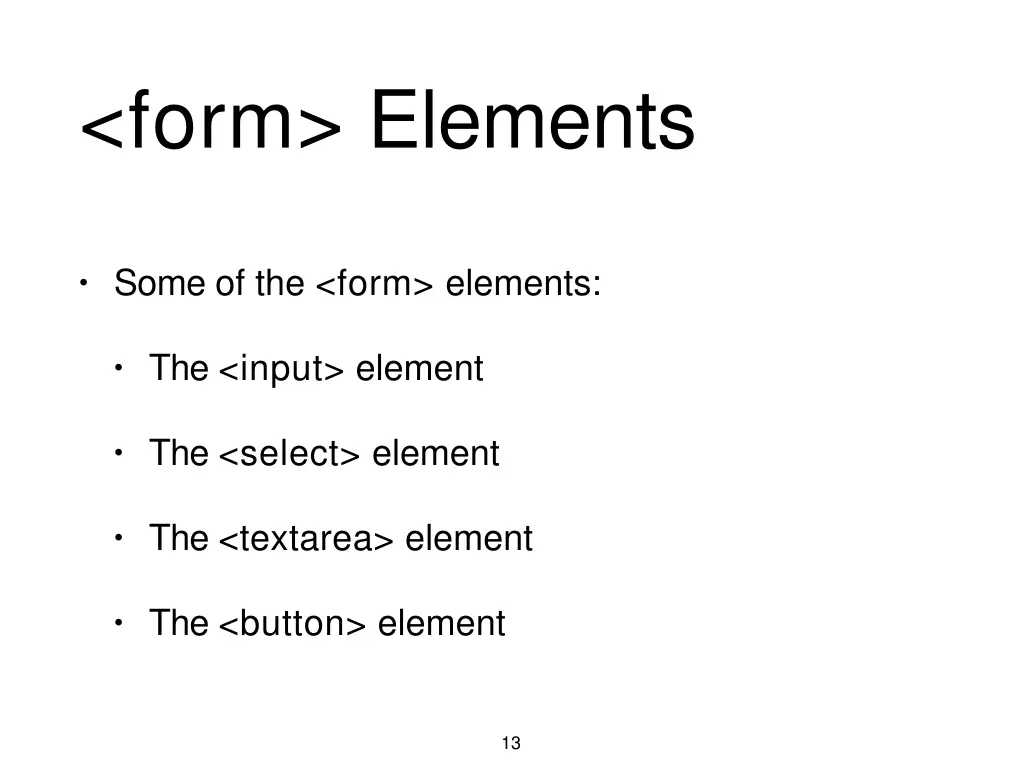 form elements