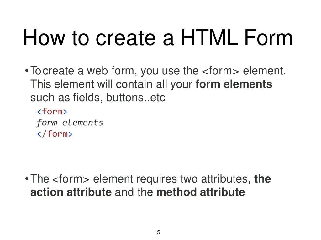 how to create a html form
