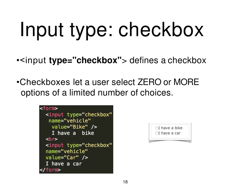 input type checkbox