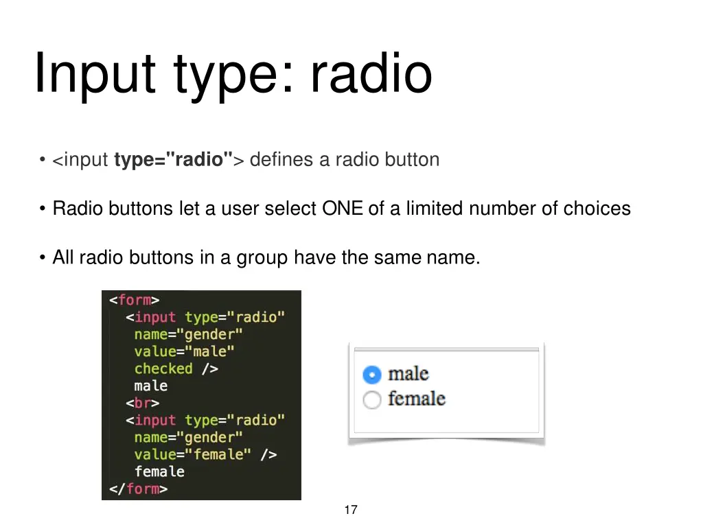 input type radio