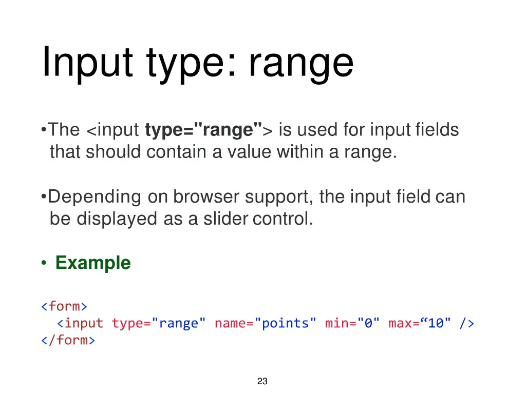 input type range