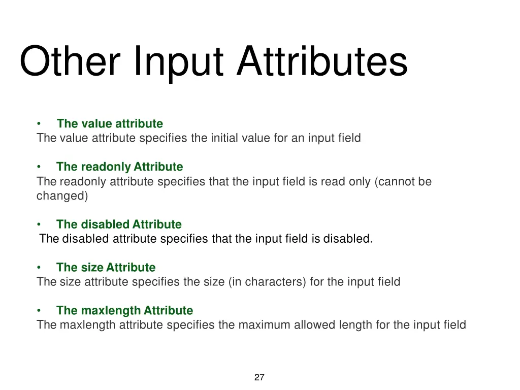 other input attributes