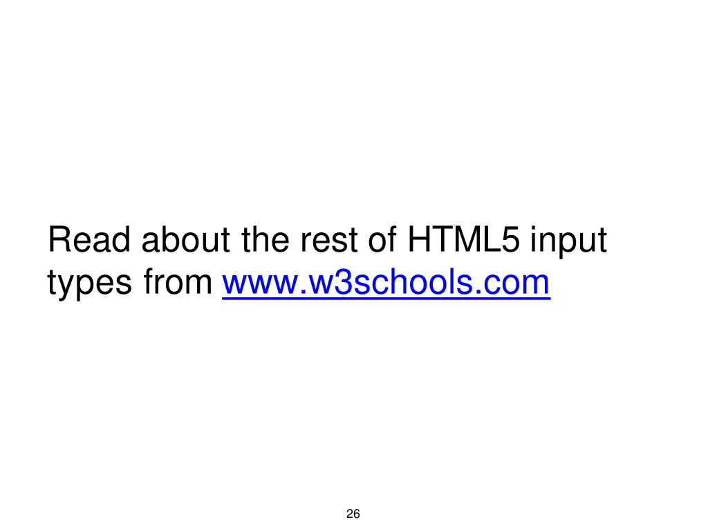read about the rest of html5 input types from