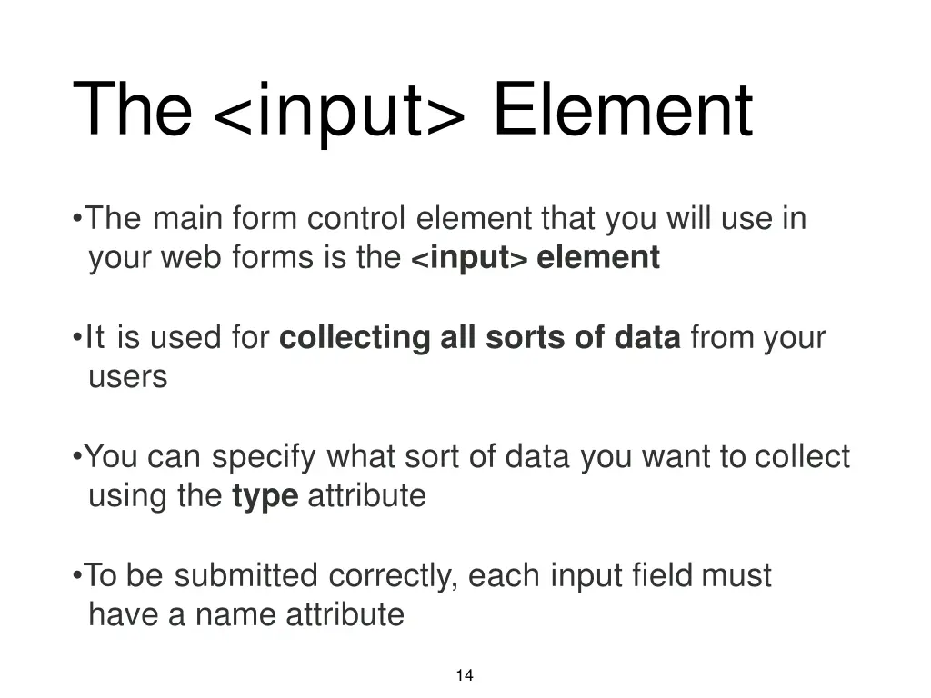 the input element