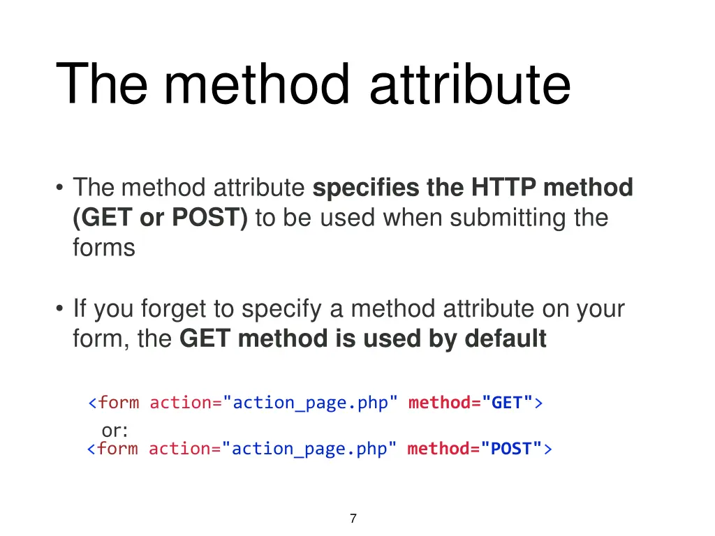the method attribute