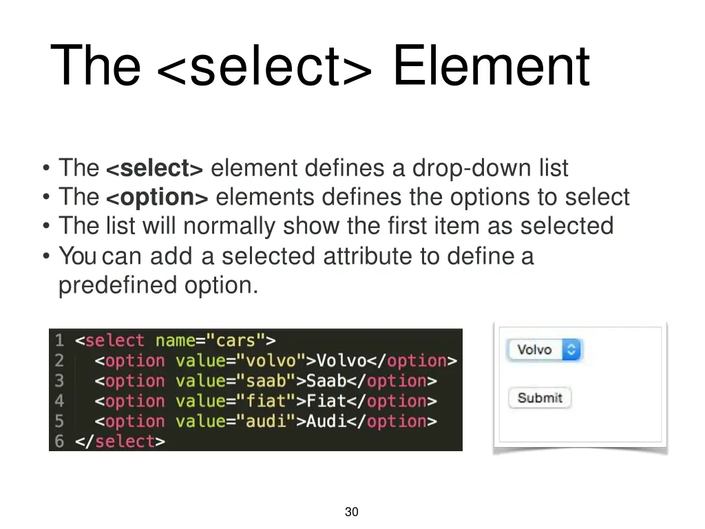 the select element