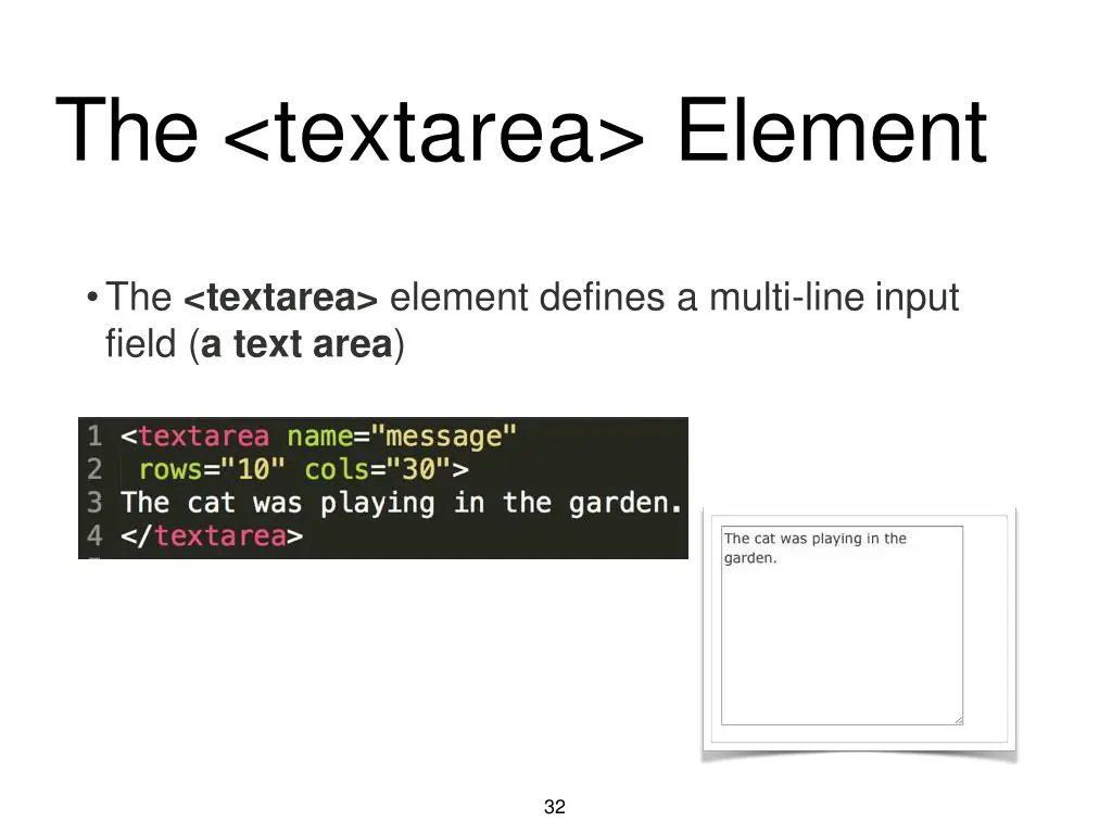 the textarea element