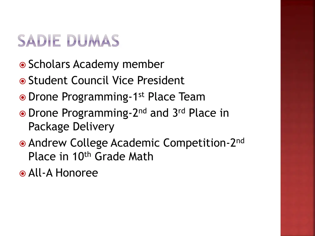 sadie dumas