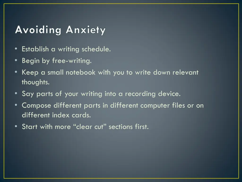 avoiding anxiety