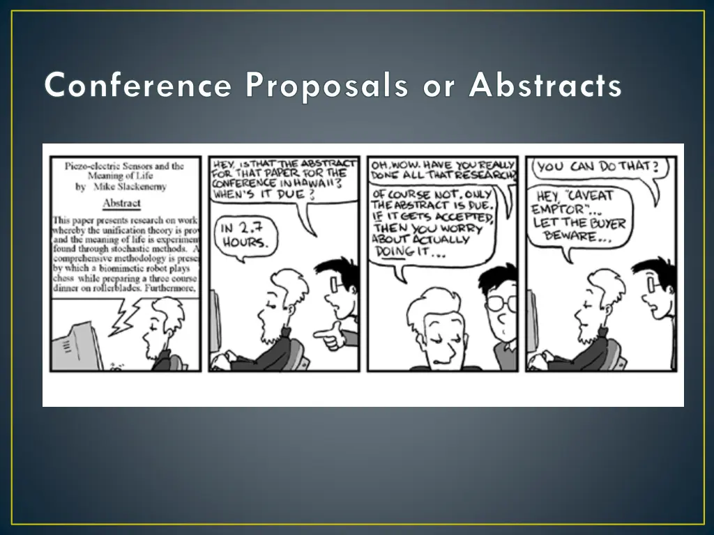 conference proposals or abstracts