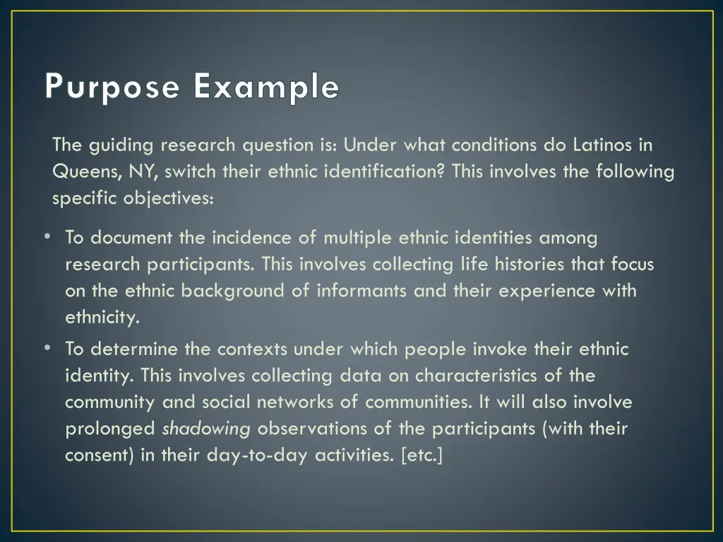 purpose example