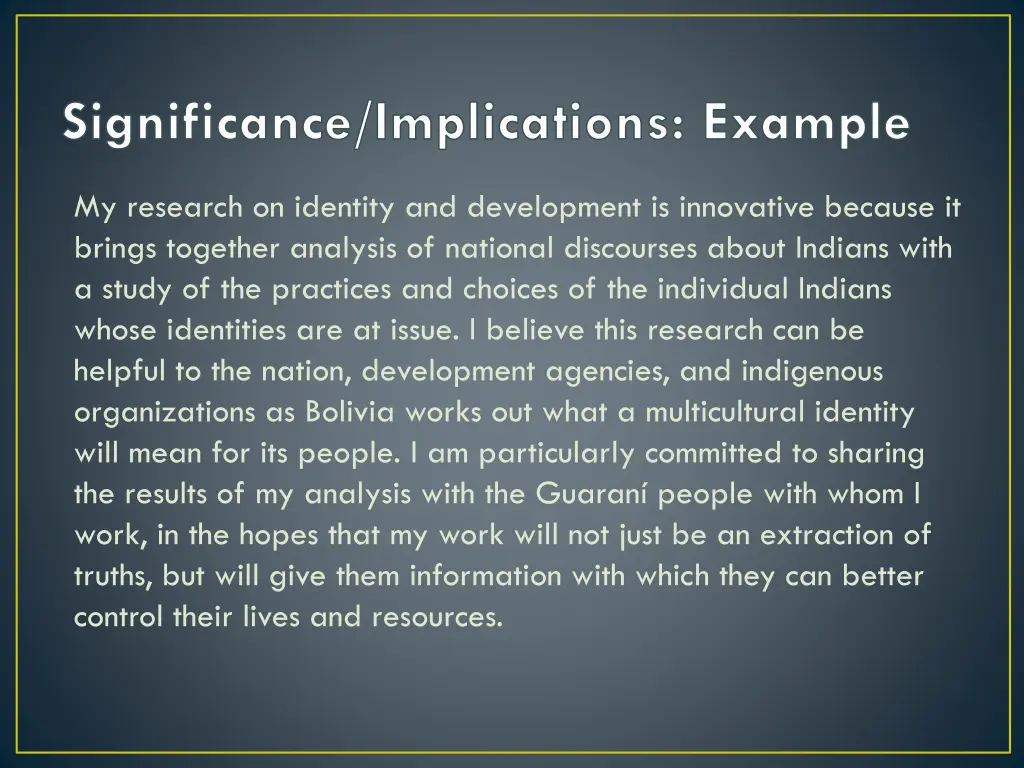 significance implications example