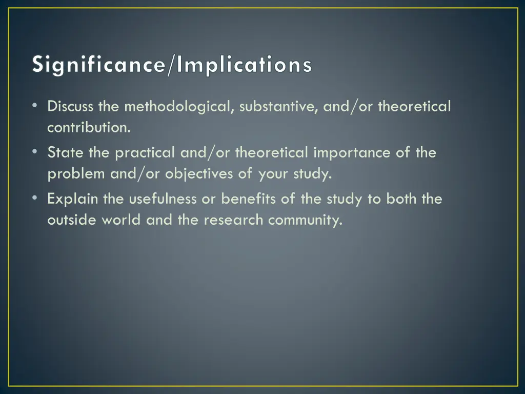 significance implications