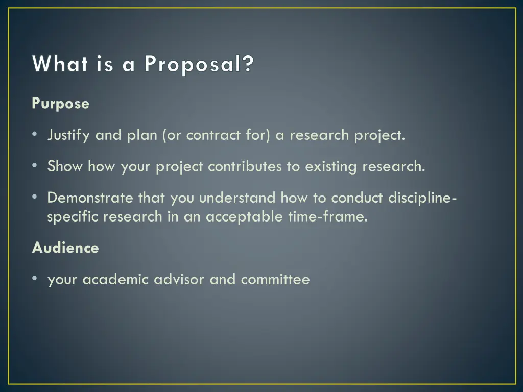 what is a proposal