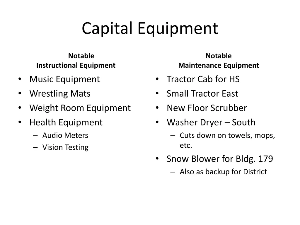 capital equipment