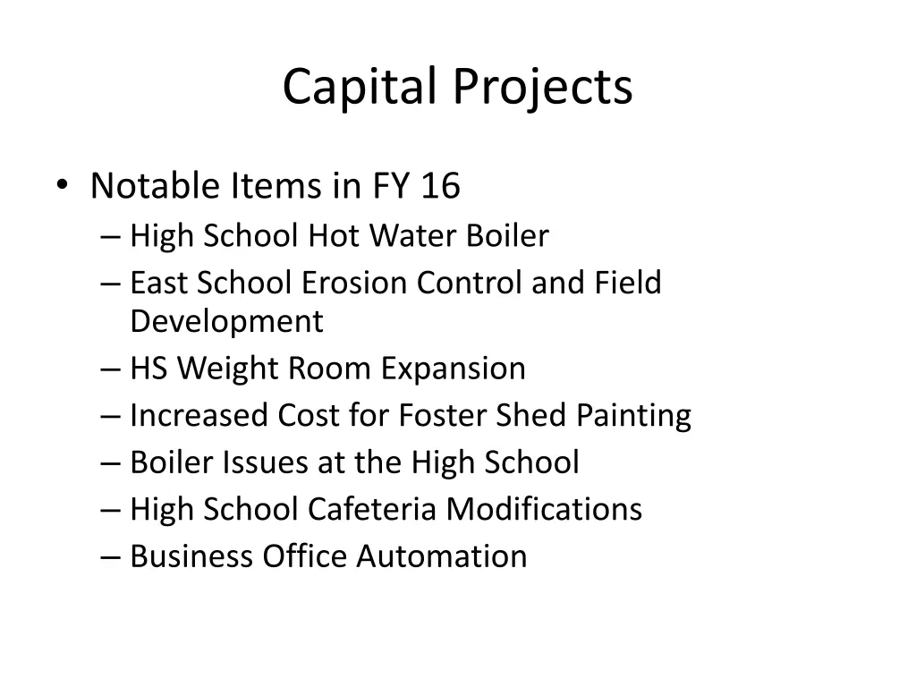 capital projects