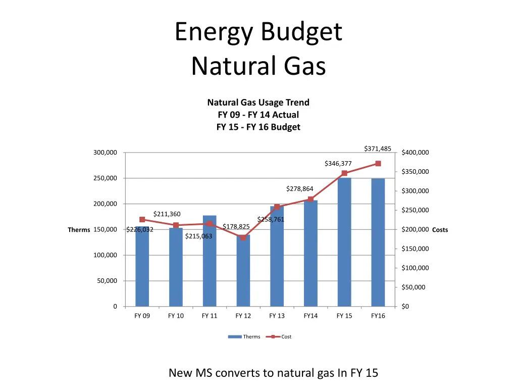 energy budget natural gas