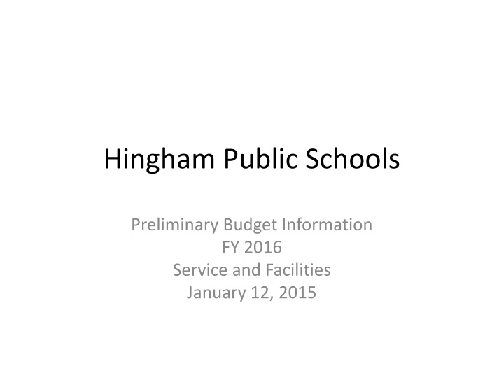 hingham public schools