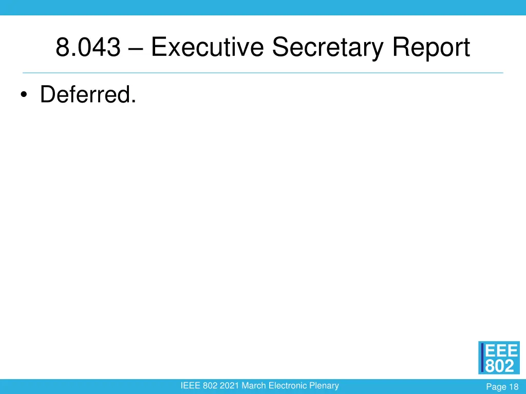 8 043 executive secretary report