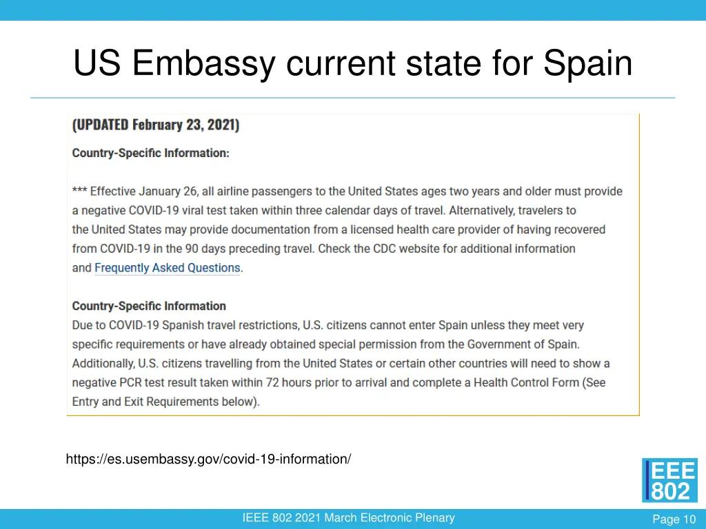 us embassy current state for spain