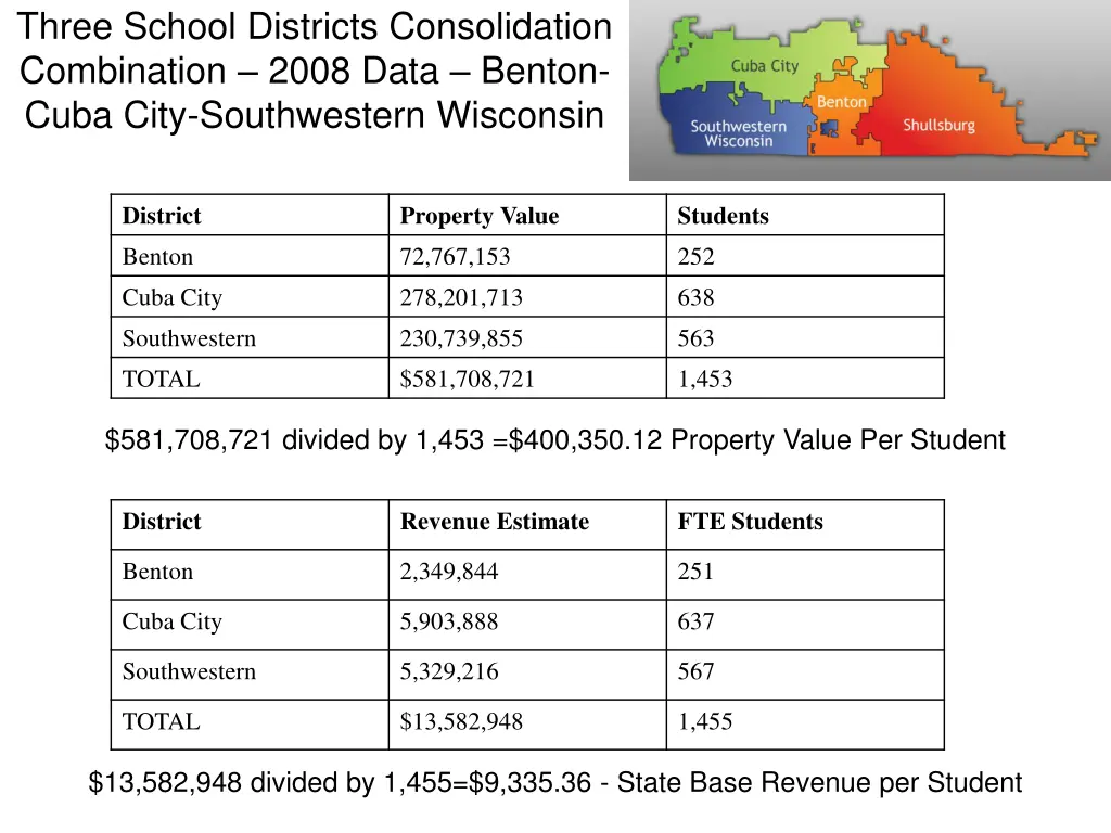 three school districts consolidation combination