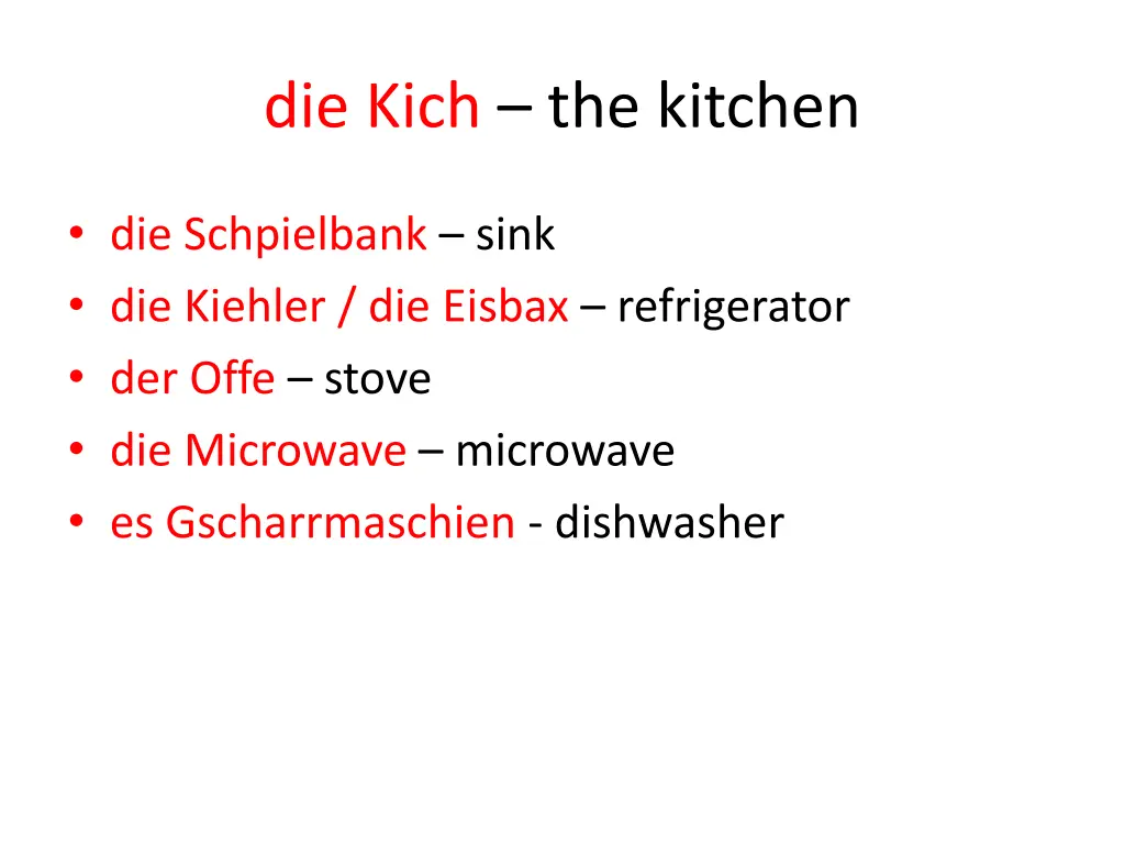 die kich the kitchen