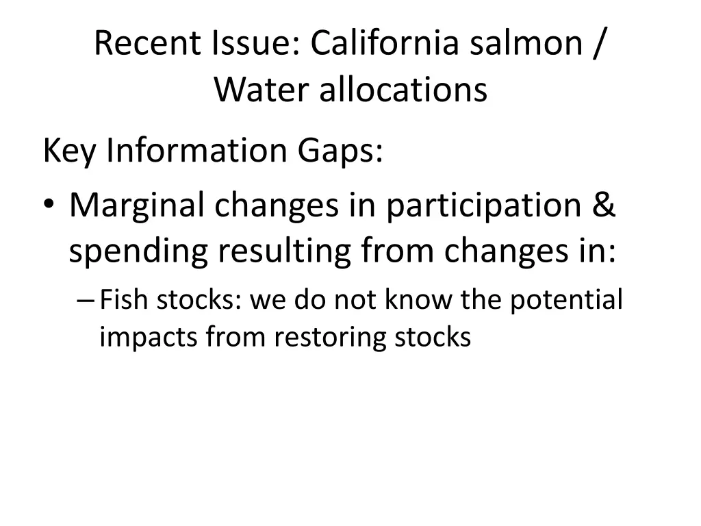 recent issue california salmon water allocations