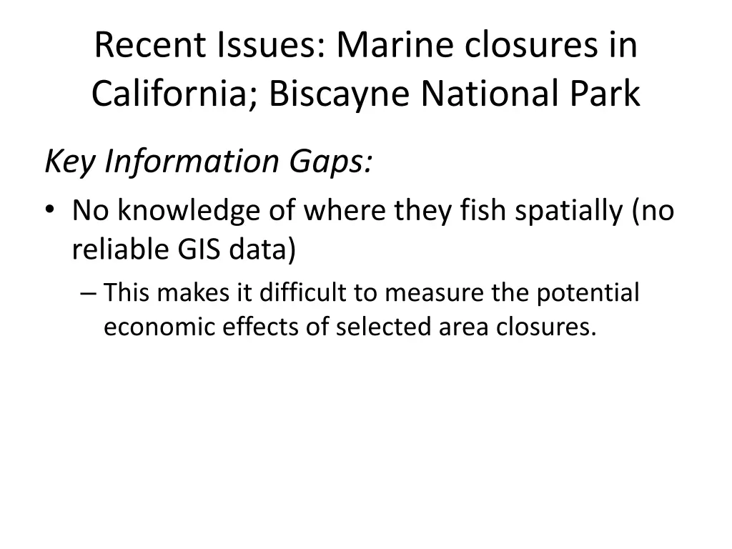 recent issues marine closures in california