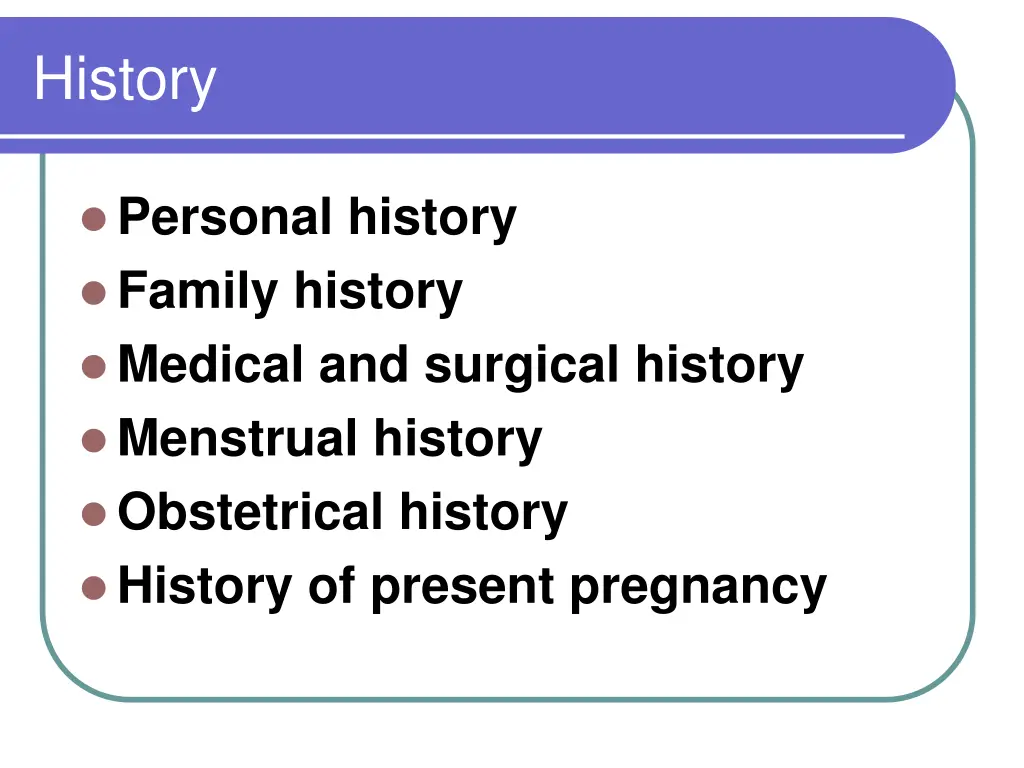 history