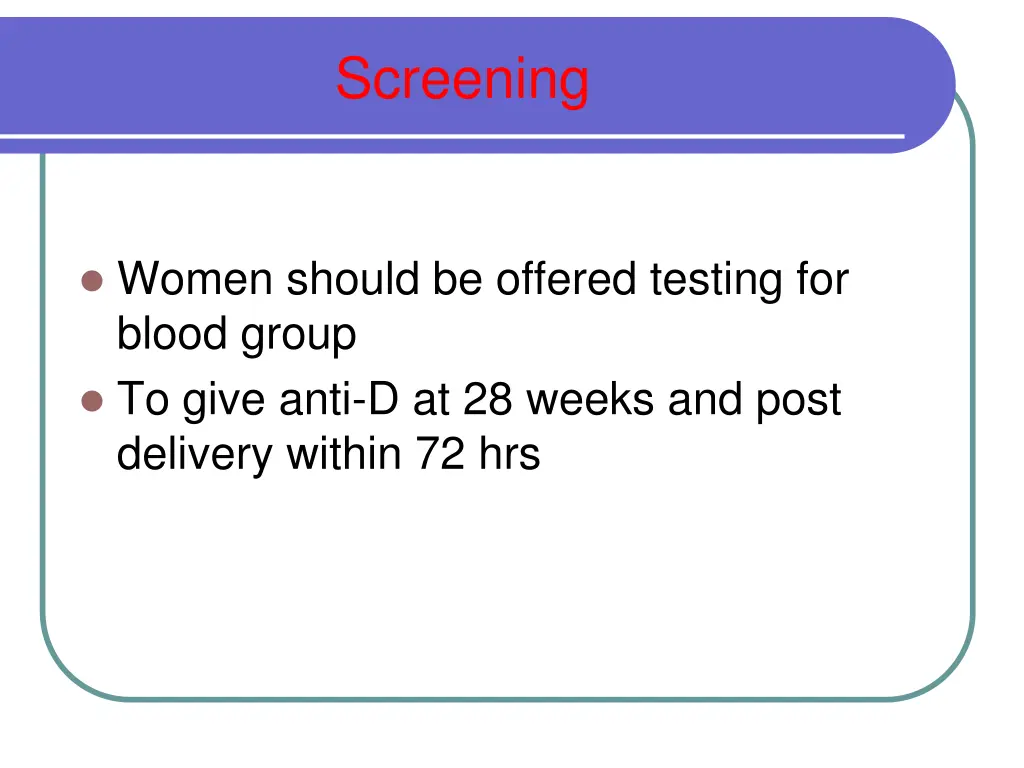 screening