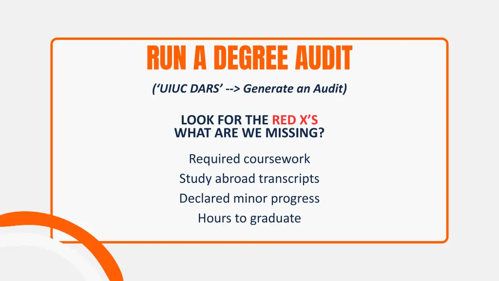 run a degree audit uiuc dars generate an audit