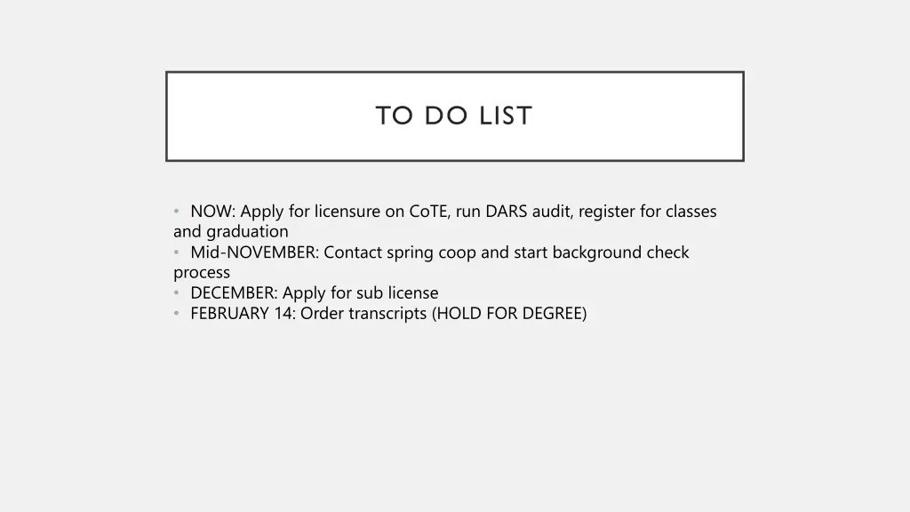 to do list