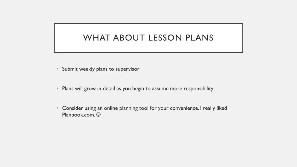 what about lesson plans