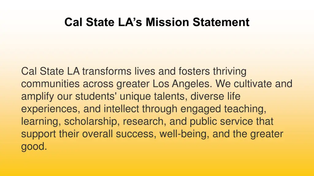 cal state la s mission statement