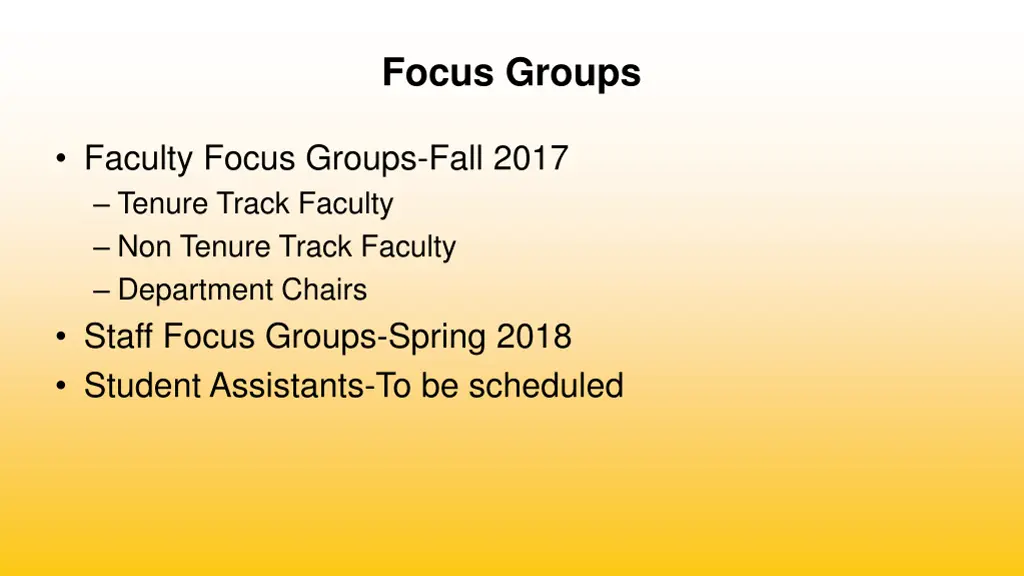 focus groups