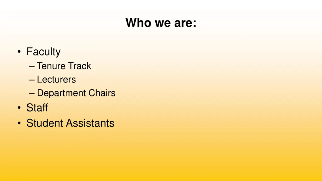 who we are