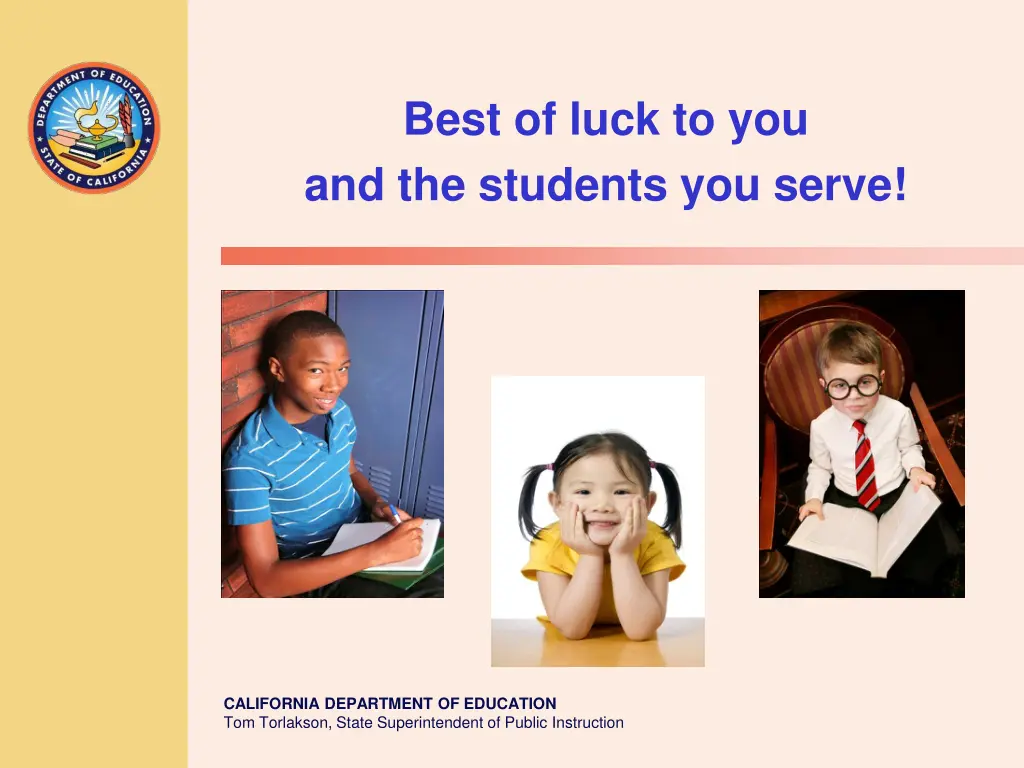 best of luck to you and the students you serve