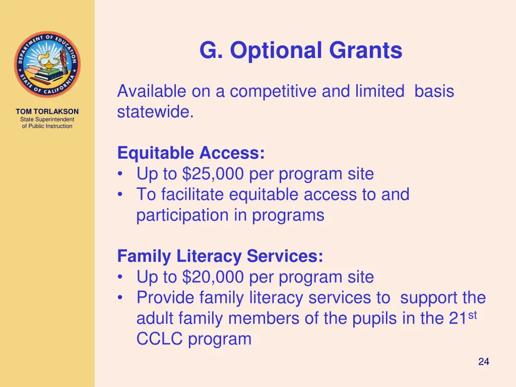 g optional grants