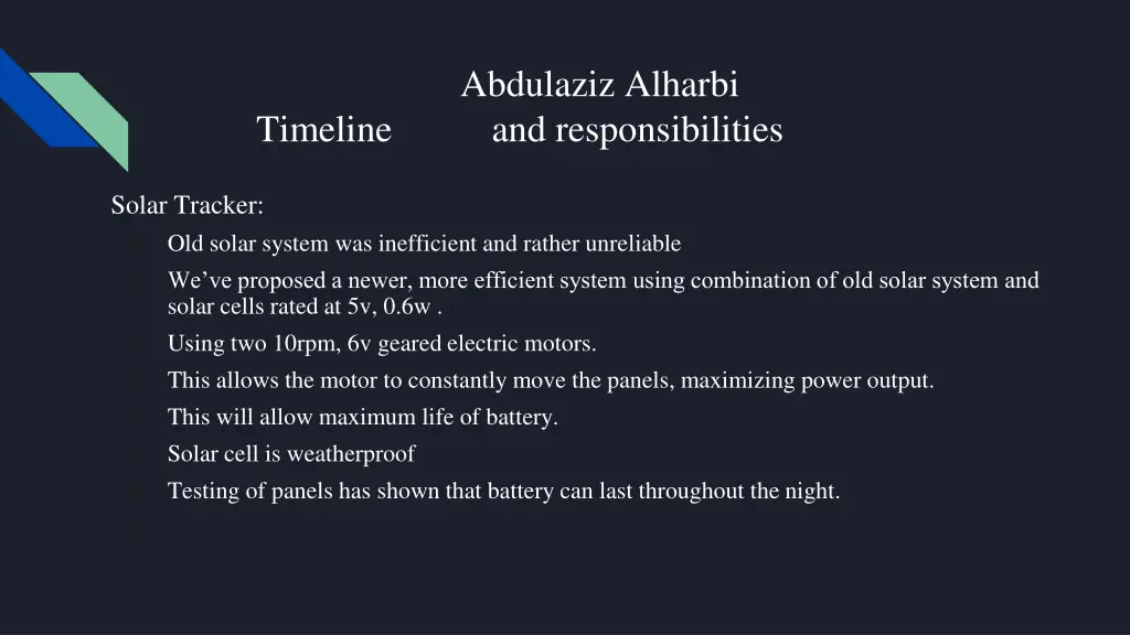 abdulaziz alharbi and responsibilities