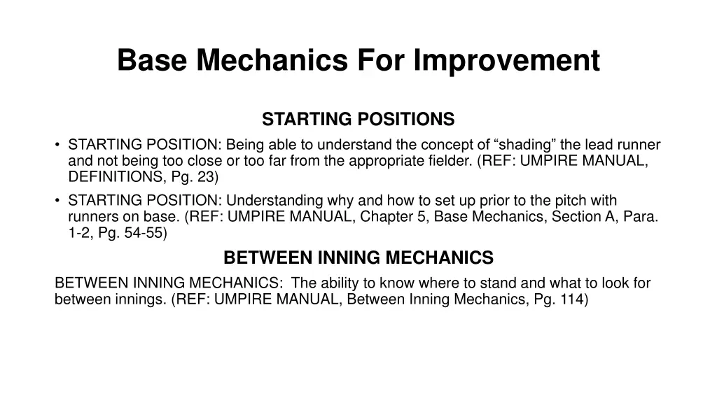 base mechanics for improvement 5