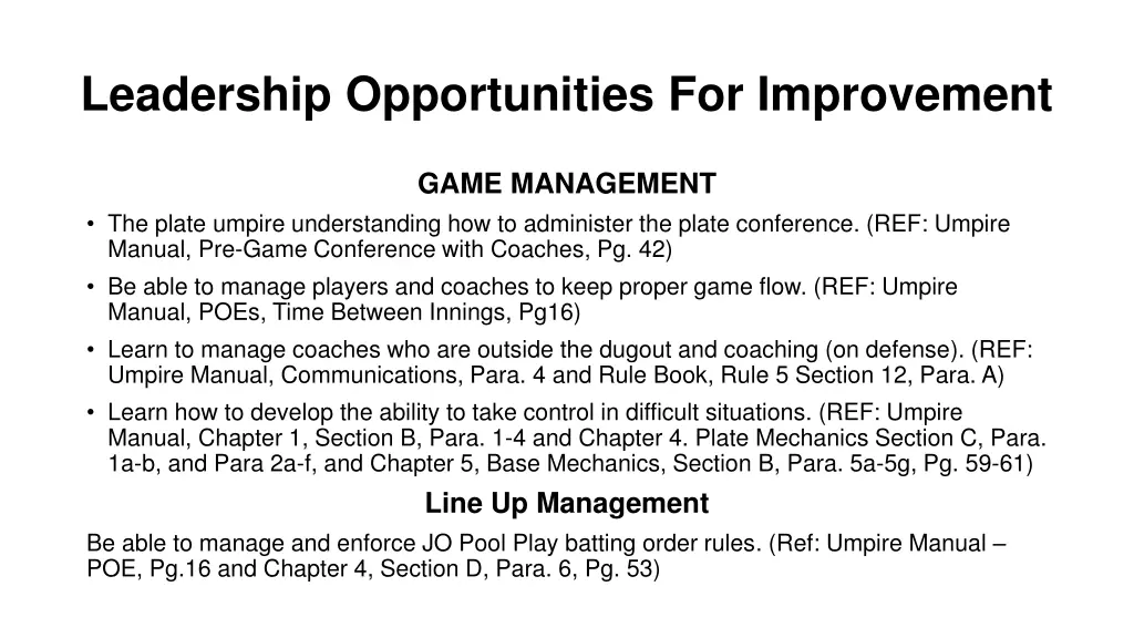 leadership opportunities for improvement 1