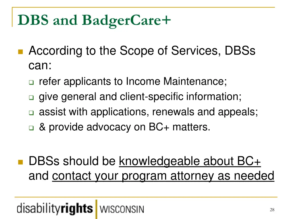 dbs and badgercare