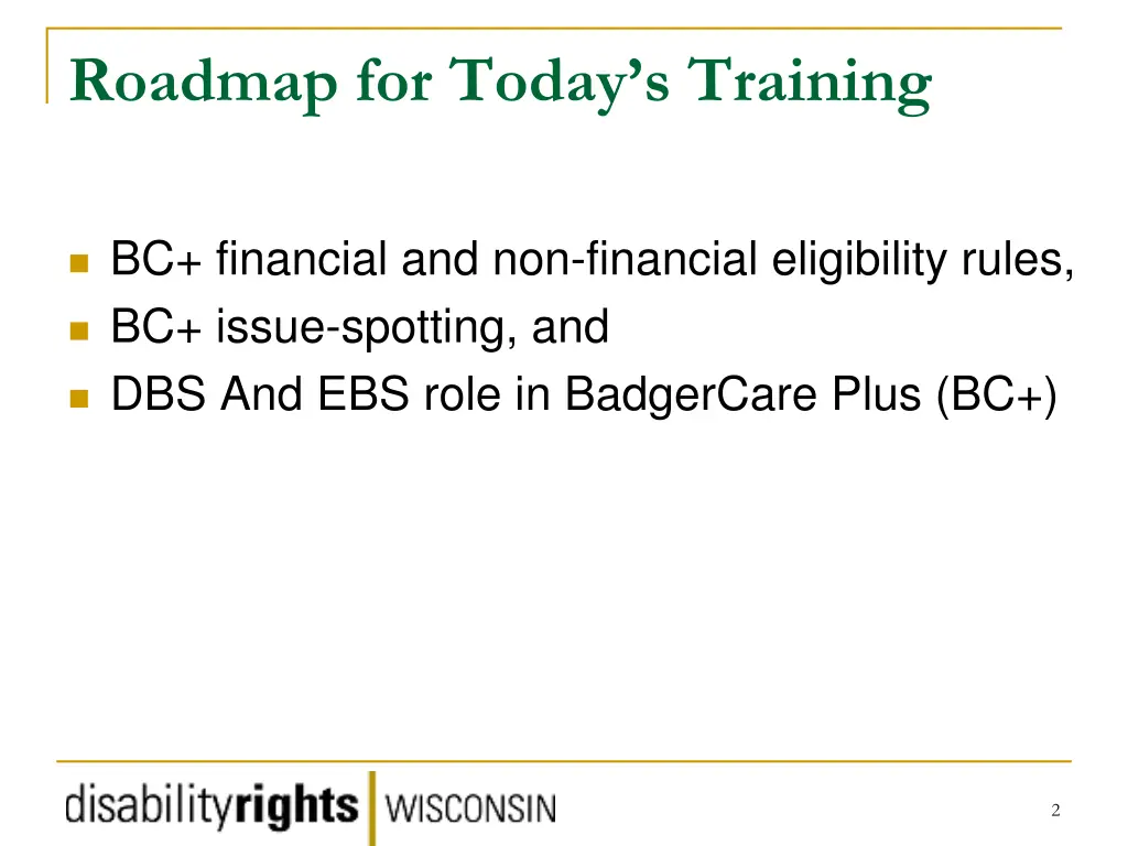 roadmap for today s training